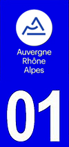 sticker 01 département de l'Ain - Auvergne Rhône Alpes