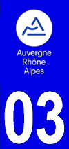 sticker 03 département de l'Allier - Auvergne Rhône Alpes