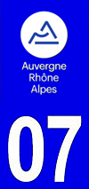 sticker 07 département de l'Ardèche - Auvergne Rhône Alpes
