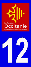 sticker 12 département de l'Aveyron - Occitanie