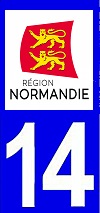 sticker 14 département du Calvados - Nouvelle région Normandie