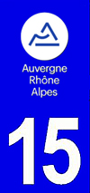 sticker 15 département du cantal - Auvergne Rhône Alpes