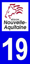 sticker 19 département de la Corrèze - Nouvelle Aquitaine