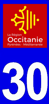 sticker 30 département du Gard - Occitanie