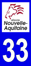 sticker 33 département de la Gironde - Nouvelle Aquitaine