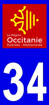 sticker 34 département de l'Herault - Occitanie
