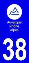 sticker 38 département de l'Isère - Auvergne Rhône Alpes