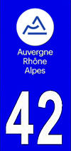 sticker 42 du département de la Loire - Auvergne Rhône Alpes