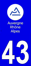 sticker 43 département de la Haute Loire - Auvergne Rhône Alpes
