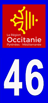 sticker 46 département du Lot - Occitanie