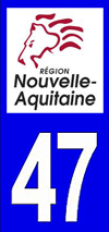 sticker 47 département du Lot et Garonne - Nouvelle Aquitaine