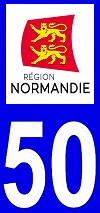 sticker 50 département de la Manche - Nouvelle région Normandie