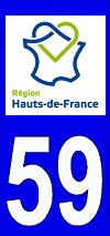 sticker 59 département du Nord - Hauts de France