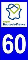 sticker 60 département de l'Oise - Hauts de France