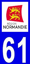 sticker 61 département de l'Orne - Nouvelle région Normandie