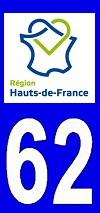 sticker 62 département du Pas de Calais  - Hauts de France
