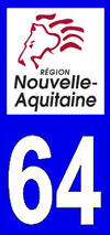 sticker 64 département des Pyrénées Atlantiques - Nouvelle Aquitaine