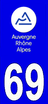 sticker 69 du département du Rhone - Auvergne Rhône Alpes