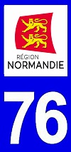 sticker 76 département de la Seine Maritime - Nouvelle région Normandie