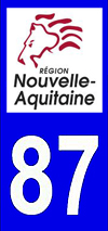 sticker 87 département de la Haute Vienne - Nouvelle Aquitaine