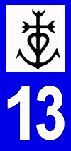 sticker 13 croix camarguaise