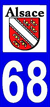 sticker 68 département du Haut Rhin