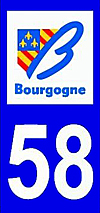 sticker 58 département de la  Nièvre