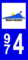 sticker 974 département de la Réunion