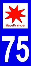 sticker 75 département de la Seine Paris